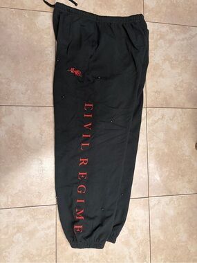 Civil Regime Men’s Black Sweatpants with Red Logo